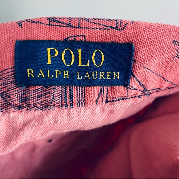 Polo Ralph Lauren Men's Pink & Blue Boat Print Classic Fit 9 Shorts Size 32 - Picture 7 of 12
